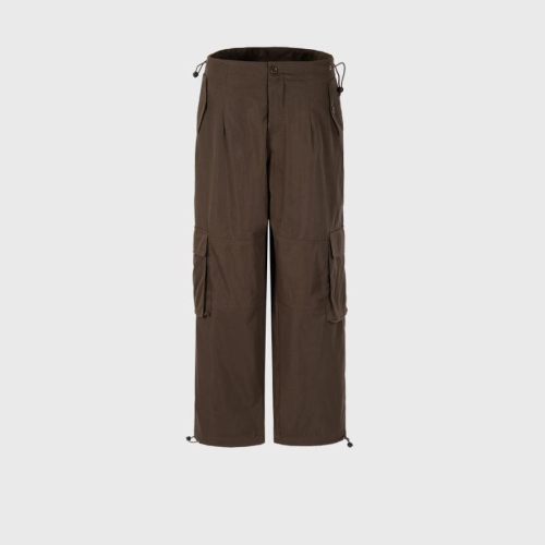 Casual non-stretch drawstring pocket high street cargo pants