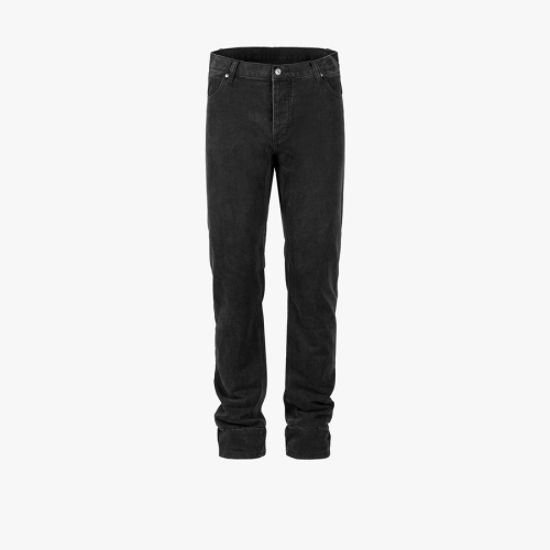 High street fashion denim non-stretch pocket straight jeans