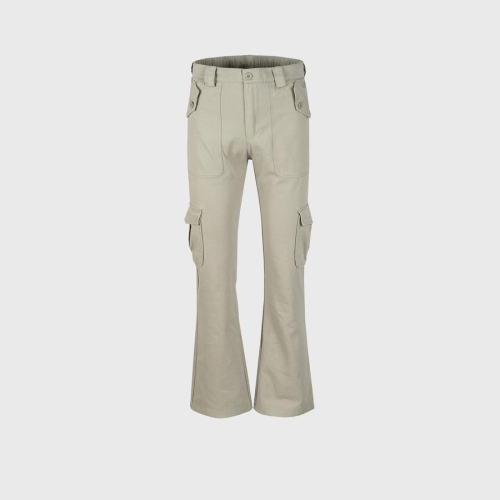 Casual non-stretch multi-pocket zip-up high street cargo pants