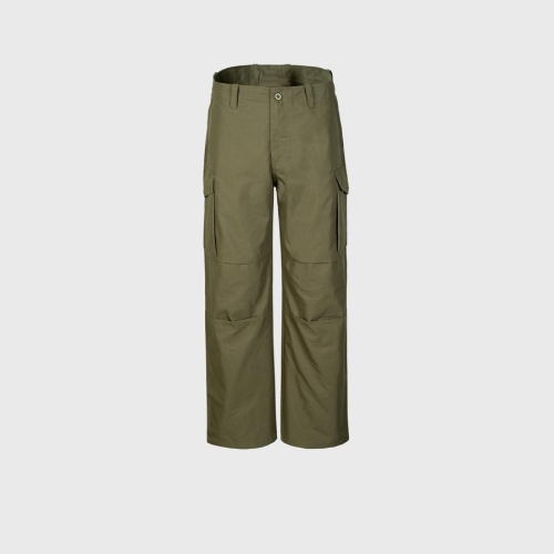 Stylish non-stretch solid color multi-pocket high street cargo pants