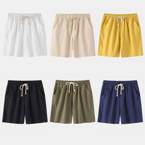 Casual plus size non-stretch 6 colors drawstring pocket shorts