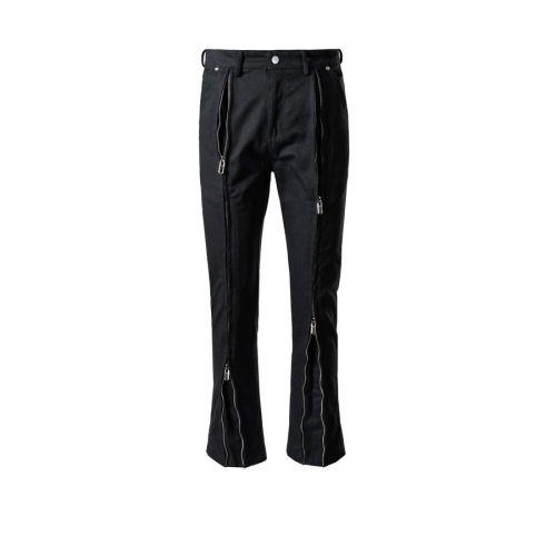 High street non-stretch zip-up pocket casual denim pants