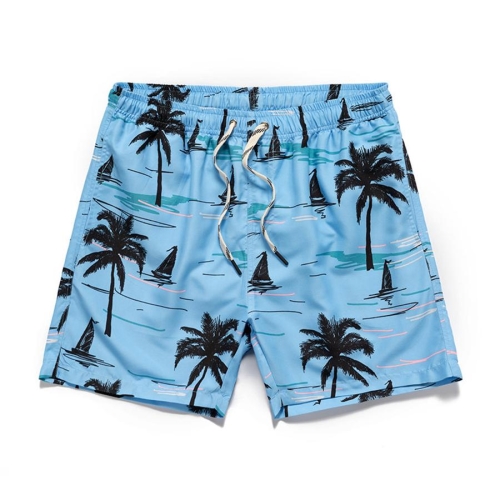 Casual plus size non-stretch coconut tree print men beach shorts#3#(with lined)
