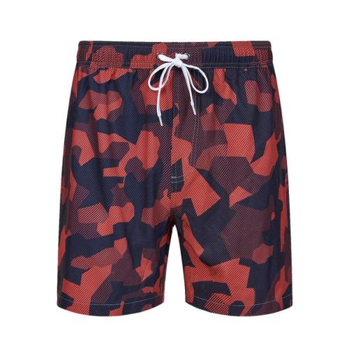 Casual plus size non-stretch batch printing men beach shorts(with lined)