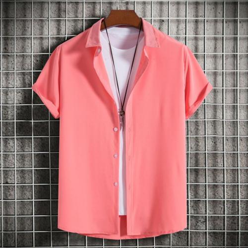 Casual plus size non-stretch 7 colors short sleeve men shirt(no inside t-shirt)