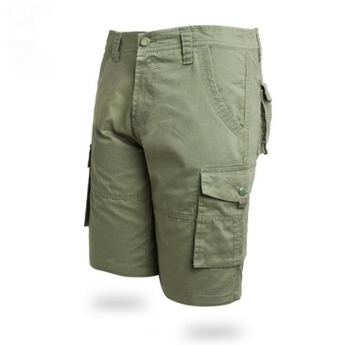 Casual plus size non-stretch multi-pocket zip-up cargo shorts