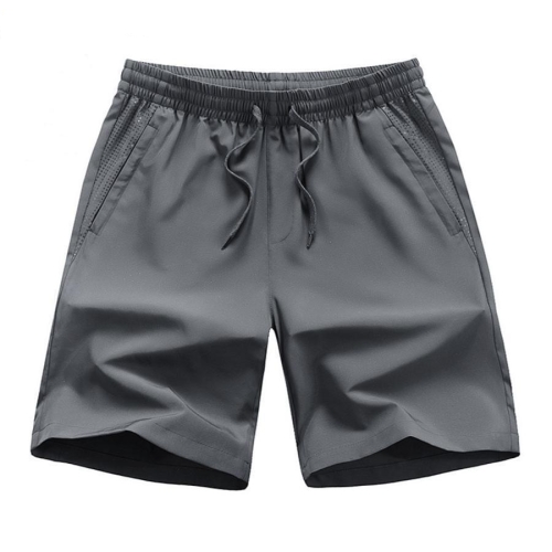Casual m-5xl slight stretch drawstring zip-up quick dry sports shorts