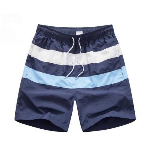 Casual plus size non-stretch stripe print pocket lined quick dry beach shorts