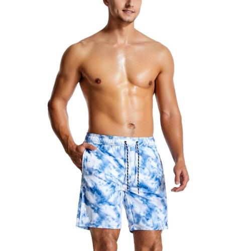 Casual xxs-xl men new tie-dye print inelastic pockets beach shorts (with lined)