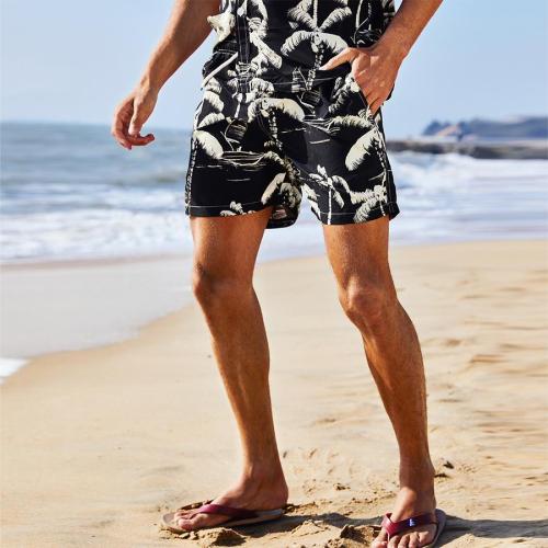 Casual non-stretch coconut batch printing pocket lining beach shorts#2