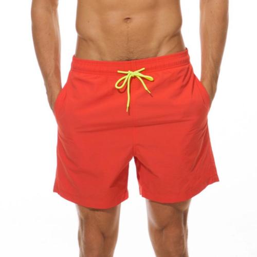 Beach plus size non-stretch 9 colors orange tie-waist surfing shorts(with lined)