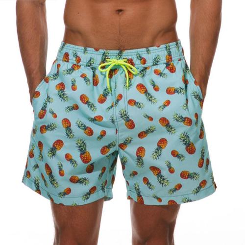 Beach plus size non-stretch pineapple batch printing surfing shorts(with lined)