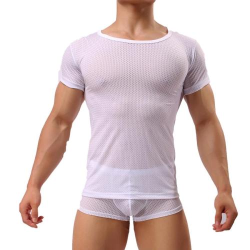 Sexy solid color mesh breathable t-shirt size run small(only t-shirt)