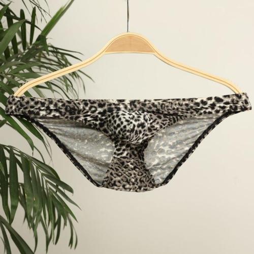 Sexy plus size slight stretch leopard batch printing low waist briefs size run small