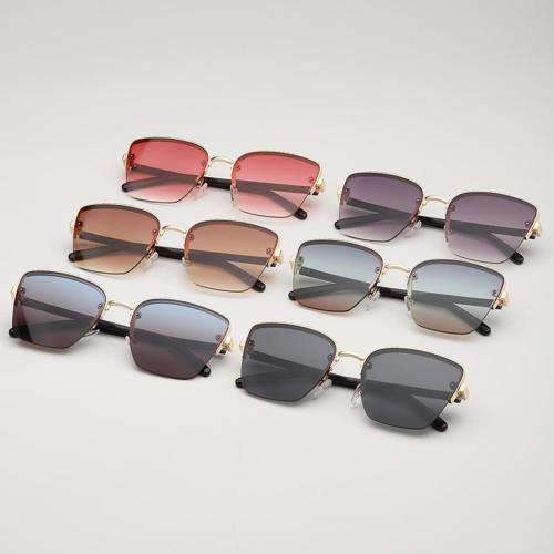 One pc stylish new square metal half frame uv protection sunglasses