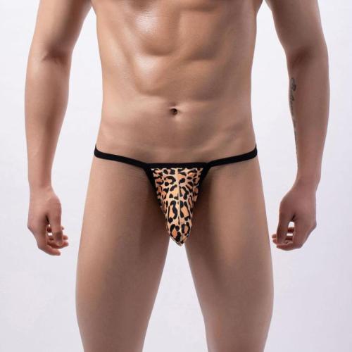 Sexy plus size slight stretch leopard batch printing thongs
