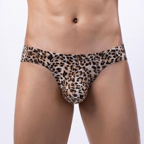 Sexy plus size slight stretch leopard batch printing low waist briefs