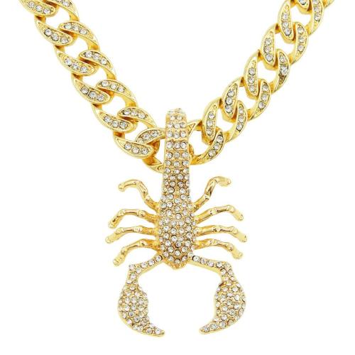 One pc full rhinestone scorpion pendant necklace(length:50cm)