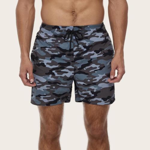 Beach plus size non-stretch camo printing surfing beach shorts with lined