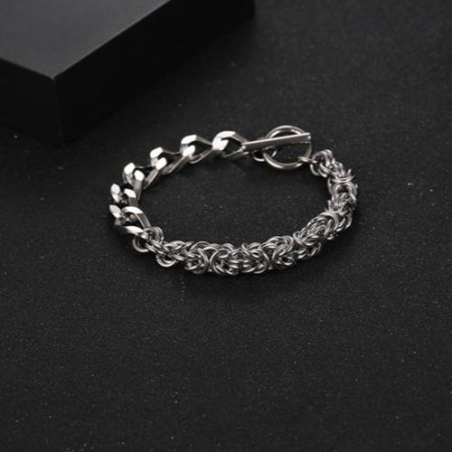 One pc titanium steel punk splice decor bracelets(length:21cm)
