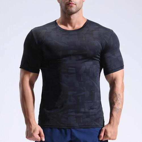 Sports plus size slight stretch printing quick-dry slim t-shirt size run small