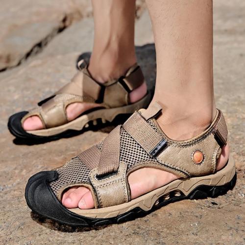 Casual 4-colors breathable soft sole wear-resistant velcro non-slip sandals