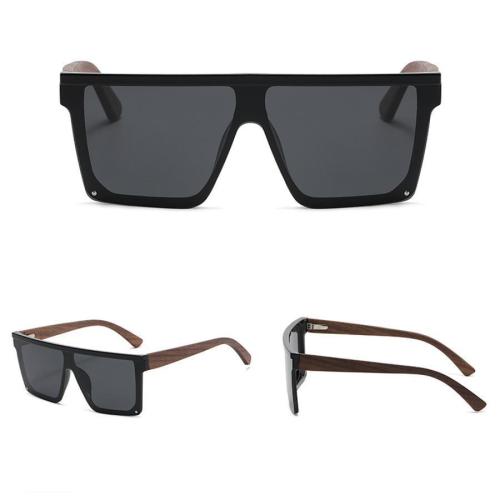 One pc stylish new wooded glasses leg big square frame sunglasses