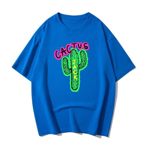 Casual plus size slight stretch cactus print loose cotton t-shirt size run small