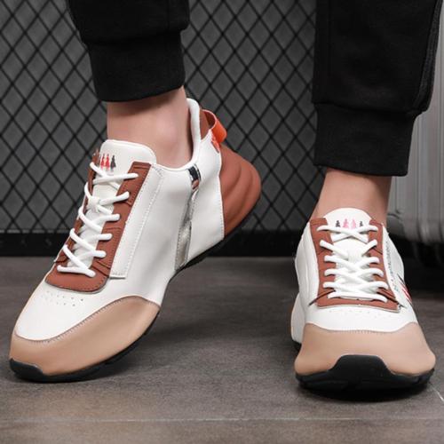 Stylish 4-colors lace-up all-match height-increasing sneakers