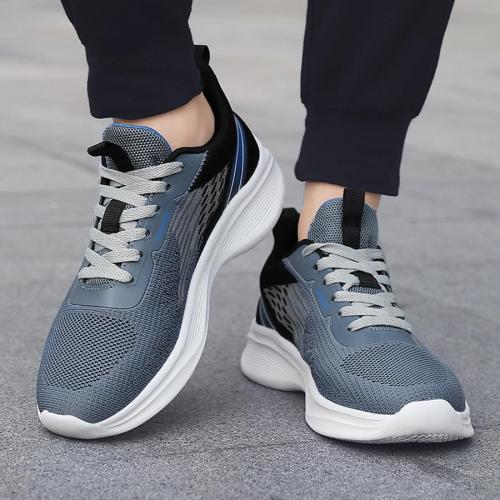 Stylish 3-colors mesh breathable lightweight shock-absorbing sneakers