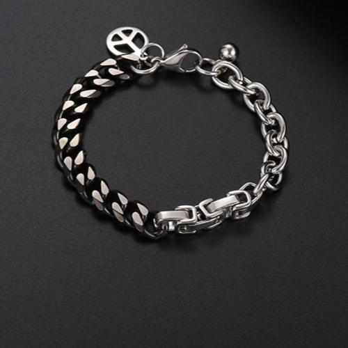 One pc hip hop titanium steel cuban chain couple bracelet(length:21cm)