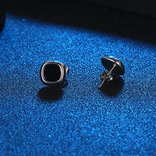 One pc stainless steel square earrings(length:14.1mm)