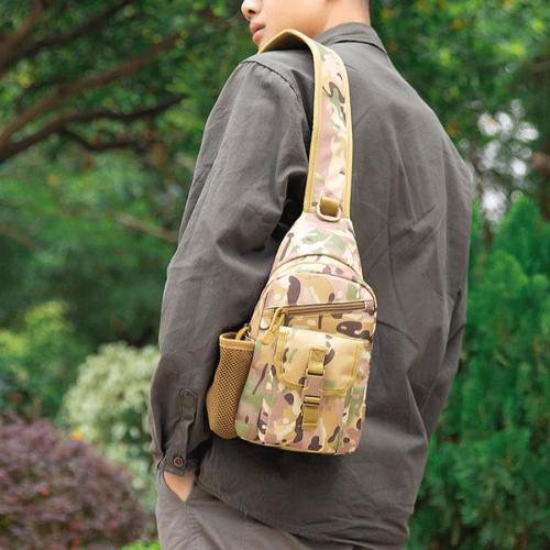 Stylish new camo printing oxford cloth zip-up adjustable chest pack
