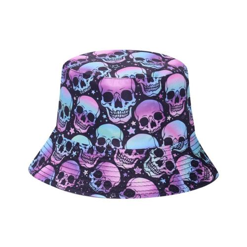 One pc halloween hip hop skull stars bucket hat 58cm