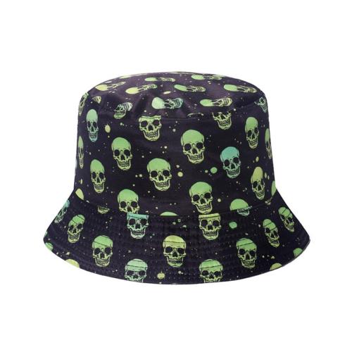 One pc halloween hip hop skull bucket hat 58cm