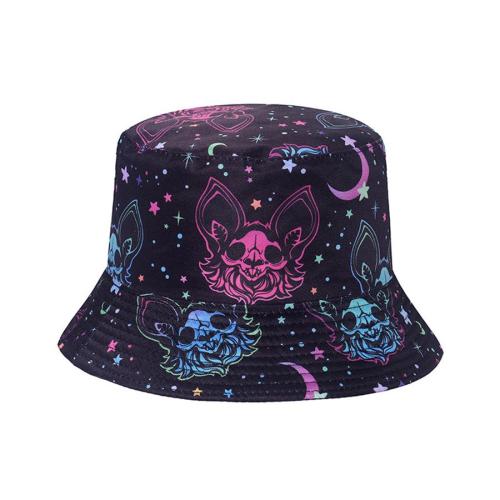 One pc halloween multicolor stars batch printing bucket hat 58cm