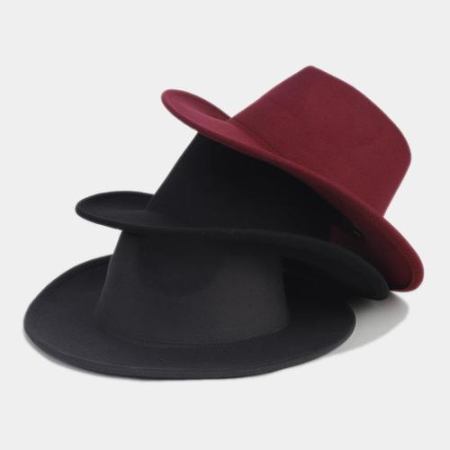 One pc fashion solid color tweed top hat 56-58cm