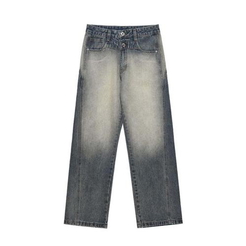 Casual slight stretch all-match straight washed jeans(size run small)
