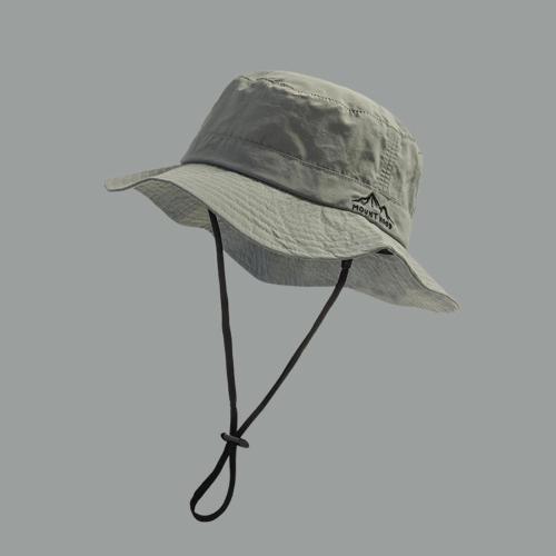 One pc thin quick dry letter embroidery outdoor bucket hat 56-58cm