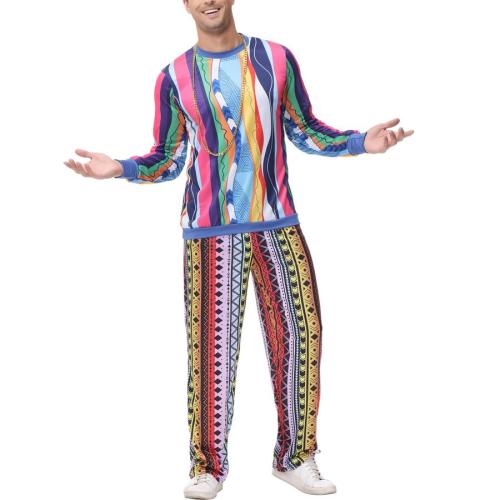 Halloween retro hip hop stage pants set costume(no necklace)