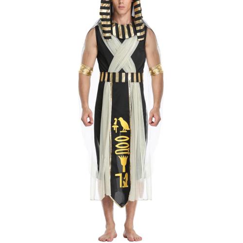 Halloween cosplay egypt pharaoh costume(with head jewelry & arm ring & belt)