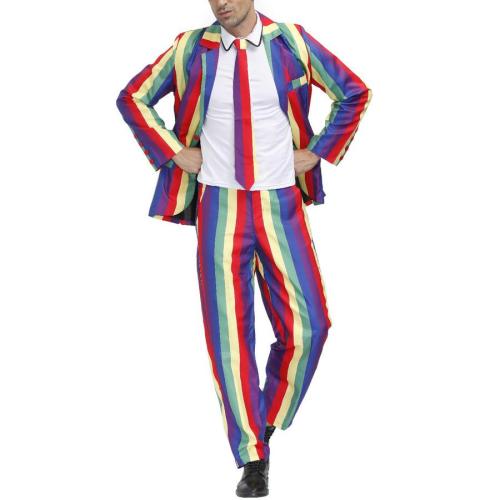 Halloween holiday party stripe jazz three-piece set costume(with tie)
