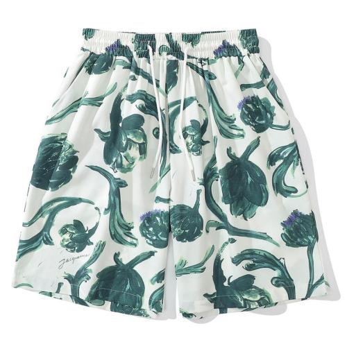 Casual retro plus size non-stretch floral batch print shorts(size run small)