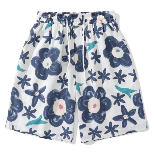Casual plus size non-stretch floral batch printing quick dry shorts size run small