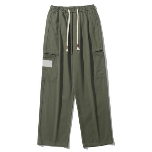 Casual plus size non-stretch 4 colors solid pocket cargo pants size run small