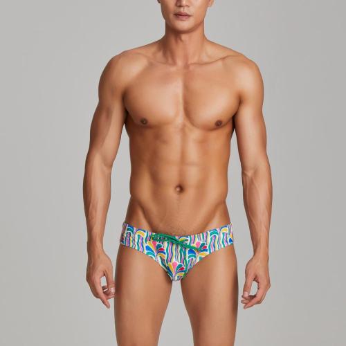 Sexy plus size multicolor digital printing tie-waist swim trunks(size run small)