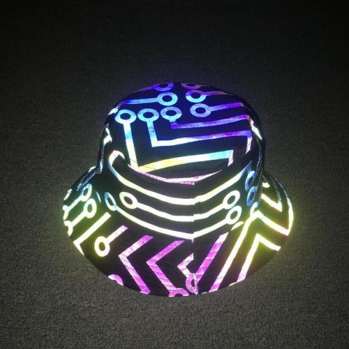 One pc rainbow reflective circuit stripe hip-hop buckle hat 58cm