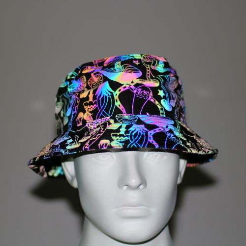 One pc reflective mushroom graphic hip-hop buckle hat 58cm