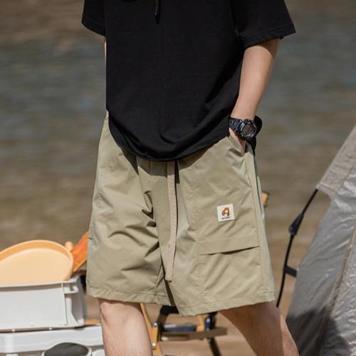 Stylish plus size non-stretch simple pocket loose cargo shorts size run small