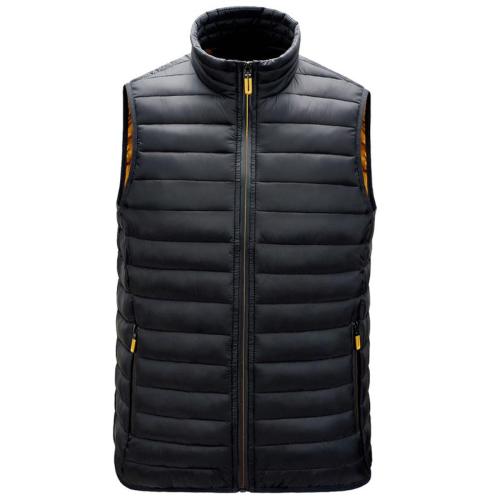 Stylish plus size non-stretch simple solid color zip-up pocket warm vest